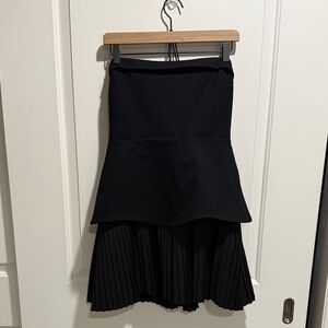BHLDN Talia Strapless Drop-Waist Black Mini Dress